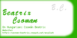 beatrix csoman business card