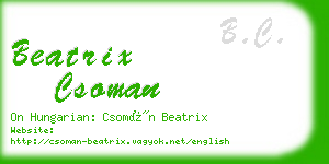 beatrix csoman business card